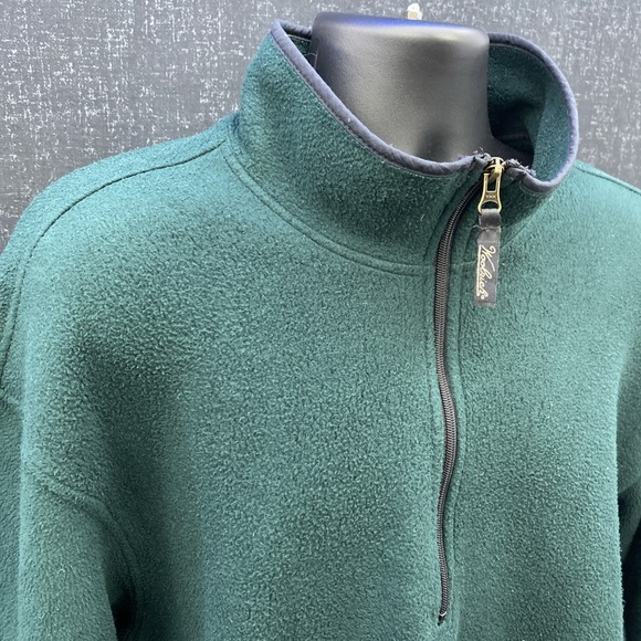 VTG Woolrich 1/4 Zip Sweater Mens XL Green Fleece Pullover Polartec Y2K Classic - Picture 3 of 16